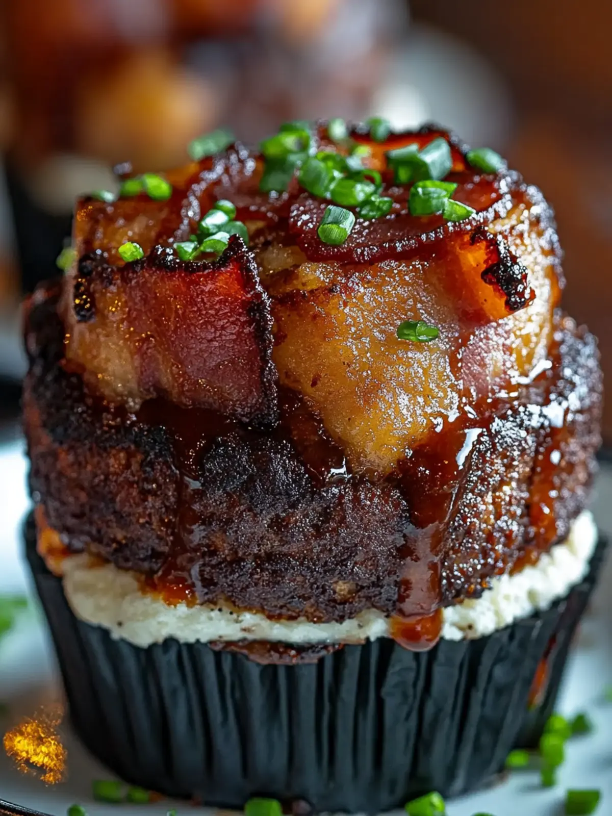 Smoky Bourbon BBQ Beef Bacon-Wrapped Meatloaf Cupcakes Bliss 4 Smoky Bourbon BBQ Beef Bacon-Wrapped Meatloaf Cupcakes