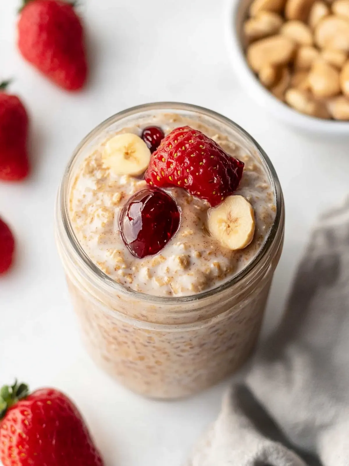 Peanut Butter and Jelly Overnight Oats for Busy Mornings 3 Peanut Butter and Jelly Overnight Oats