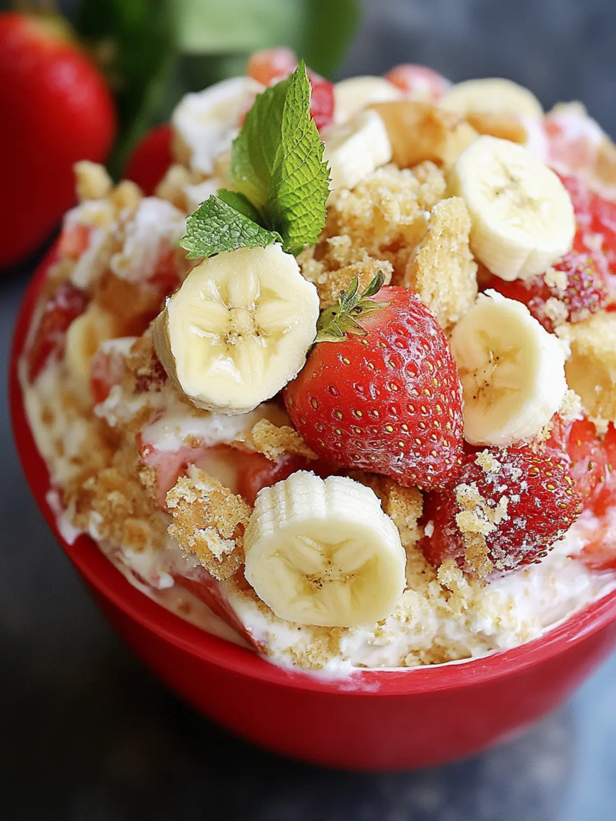 Strawberry Banana Cheesecake Salad You’ll Want for Every Occasion 3 Strawberry Banana Cheesecake Salad