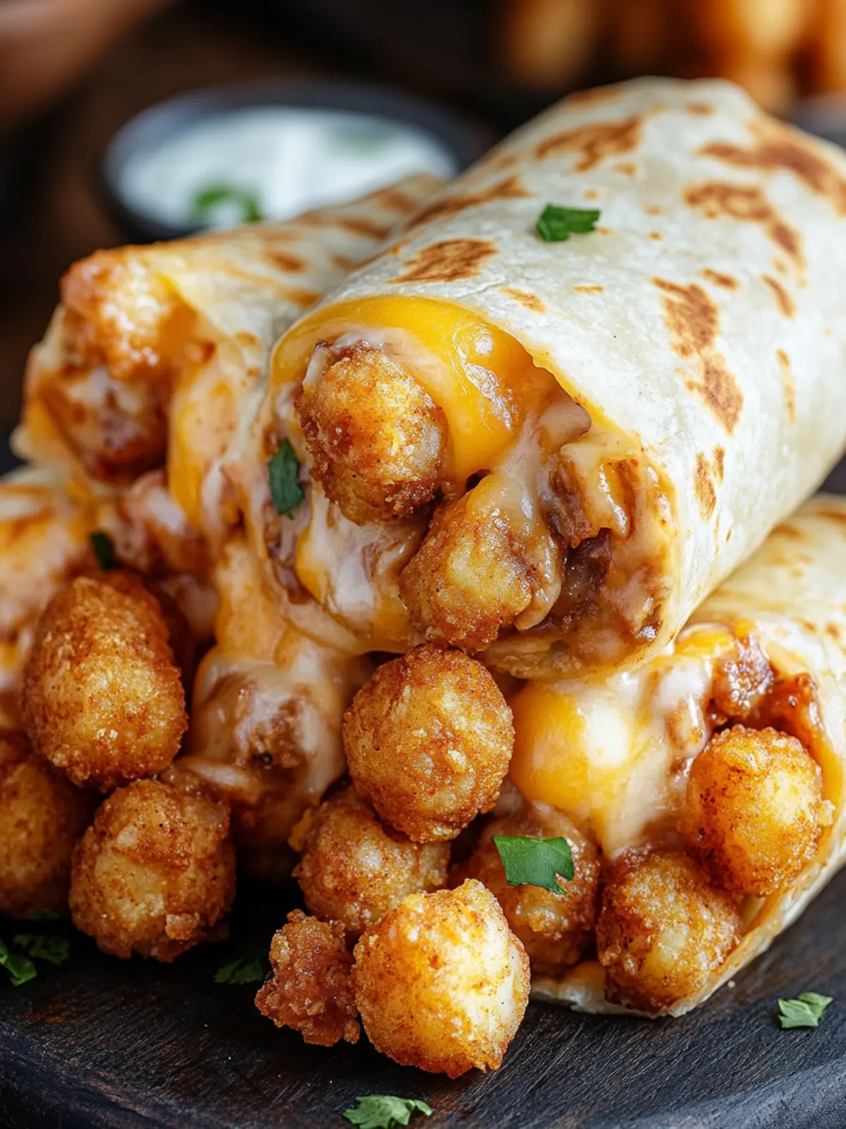 Cheesy Potato Burritos with Crispy Tater Tots for Ultimate Comfort 3 Cheesy Potato Burritos with Crispy Tater Tots