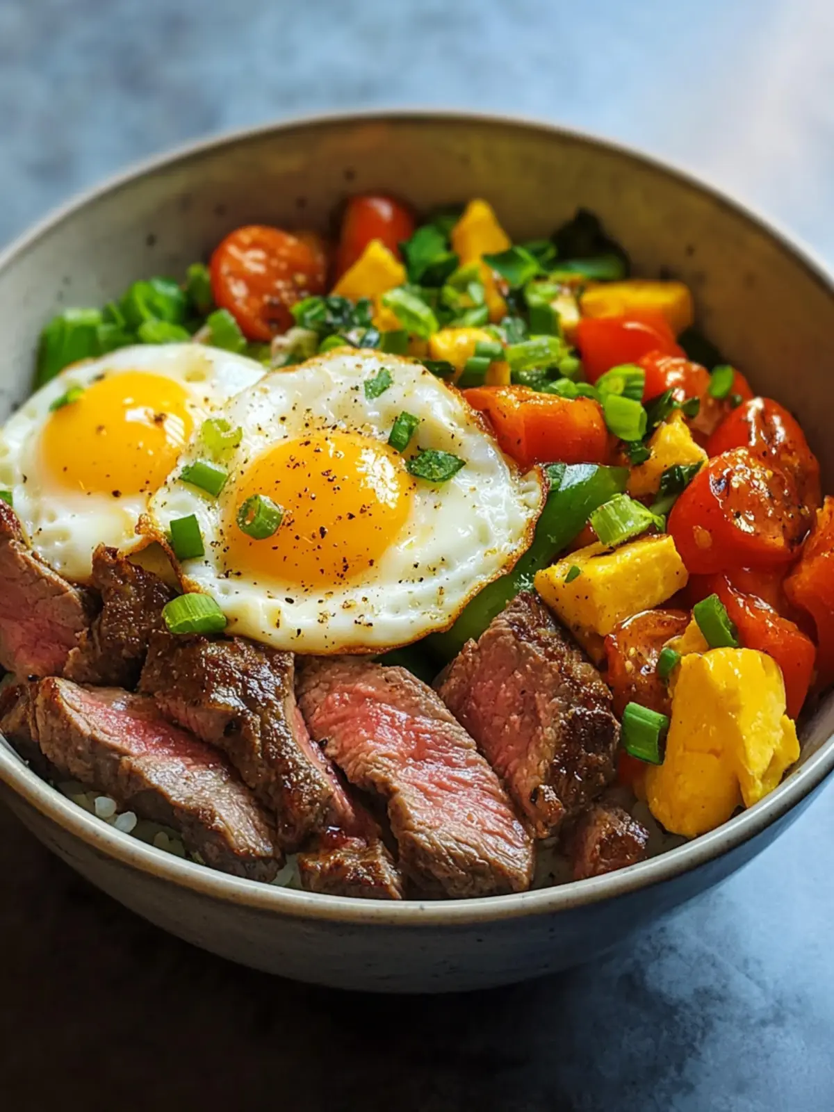 Ultimate Steak and Eggs Breakfast Bowl: Customizable Goodness 4 Steak and Eggs Breakfast Bowl
