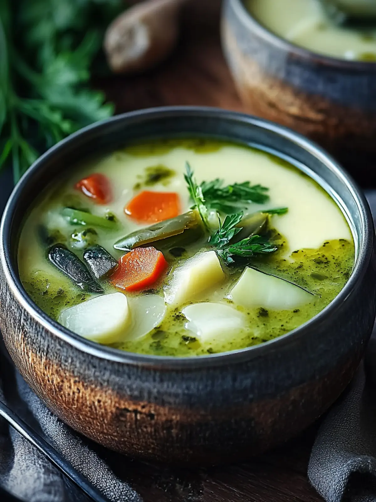 Cream of Vegetable Soup with a Zesty Green Chili Twist 4 Cream of Vegetable Soup with a Zesty Green Chili Twist