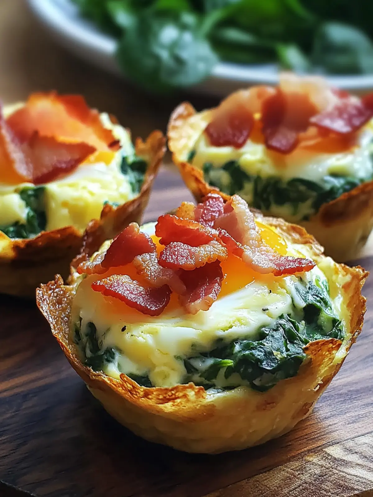 Savory Egg Bite Cups with Spinach Bacon for Busy Mornings 4 Egg bite cups with spinach bacon