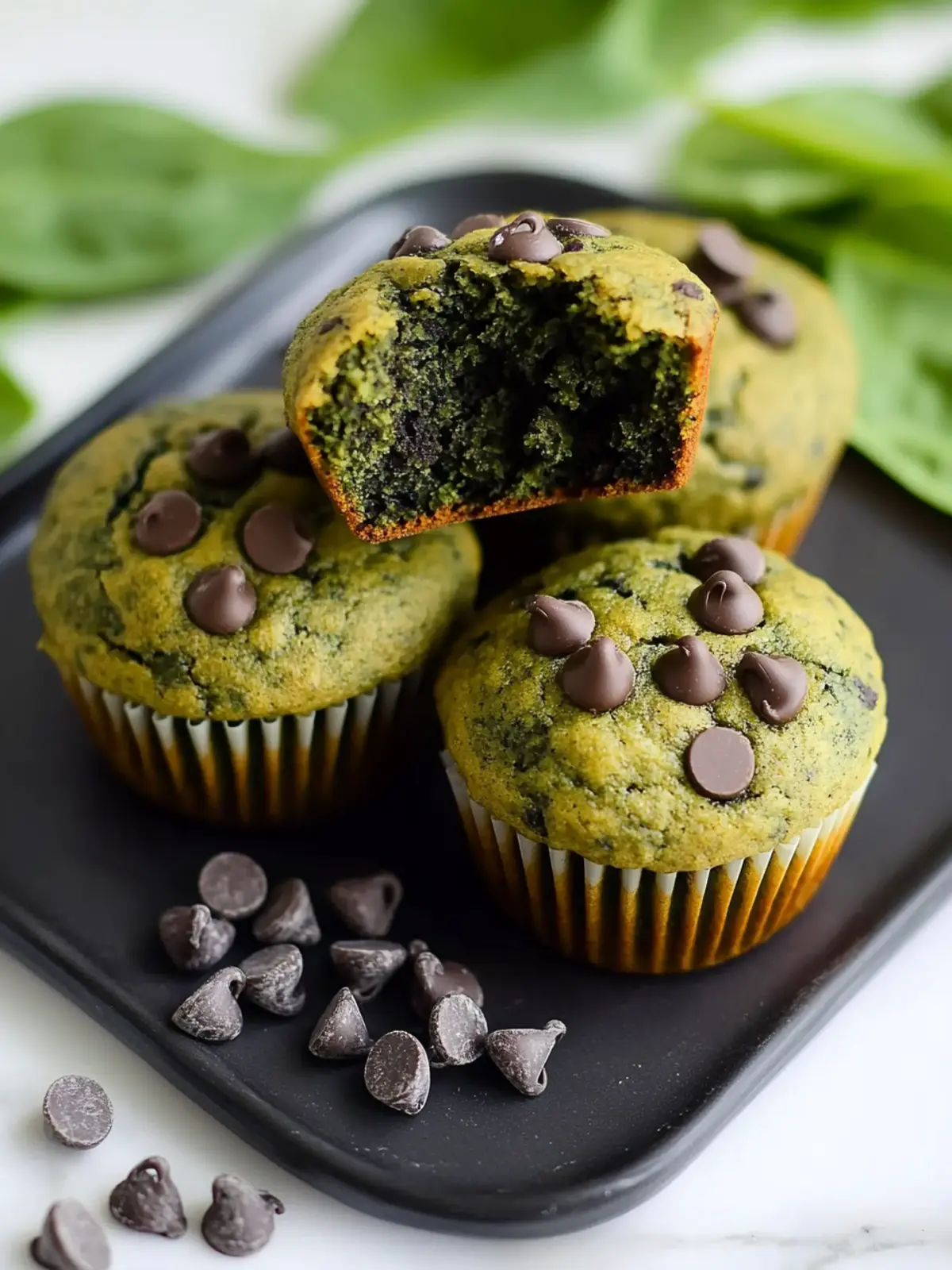 Spinach Chocolate Chip Protein Muffins for a Healthy Treat 5 Spinach Chocolate Chip Protein Muffins