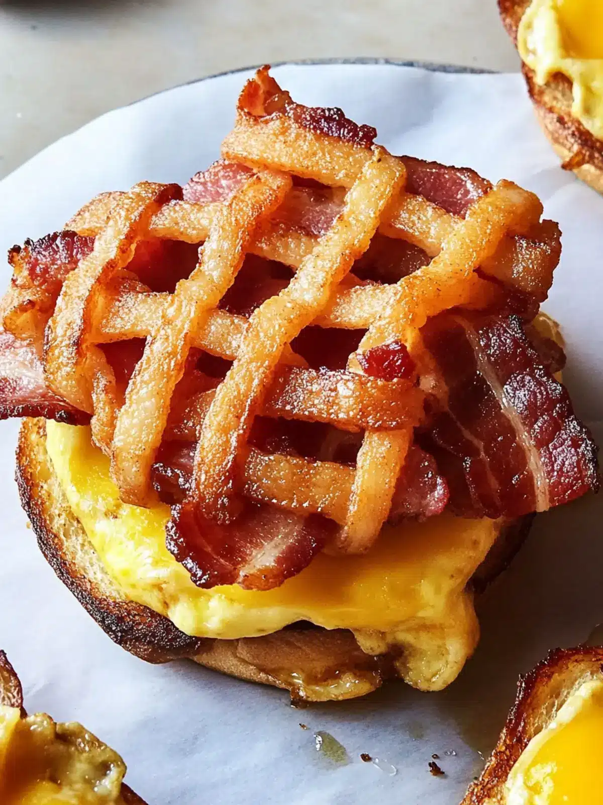 Savor the Day with a Quirky Bacon Weave Breakfast Sandwich 3 Bacon Weave Breakfast Sandwich