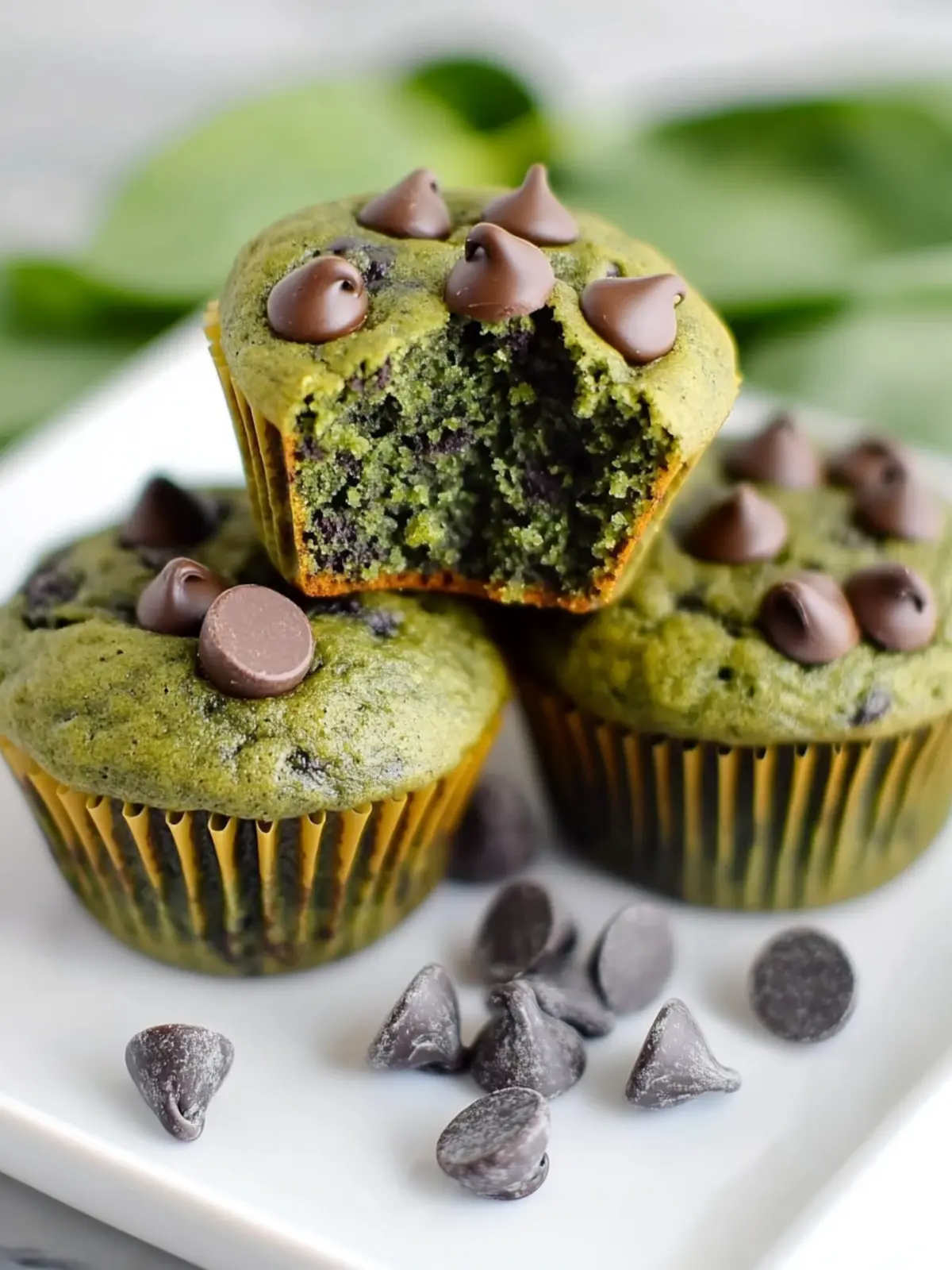 Spinach Chocolate Chip Protein Muffins for a Healthy Treat 2 Spinach Chocolate Chip Protein Muffins