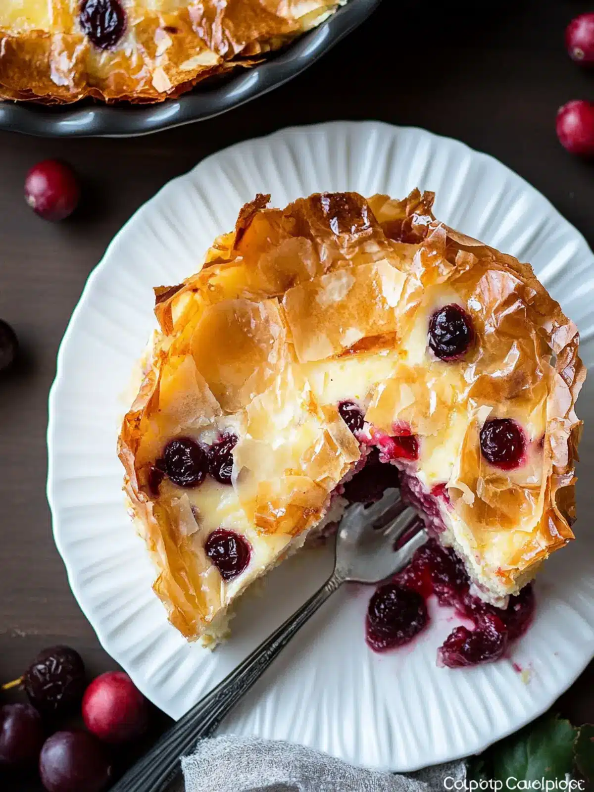 Cranberry Brie Phyllo Custard Cake for Cozy Gatherings 3 Cranberry Brie Phyllo Custard Cake