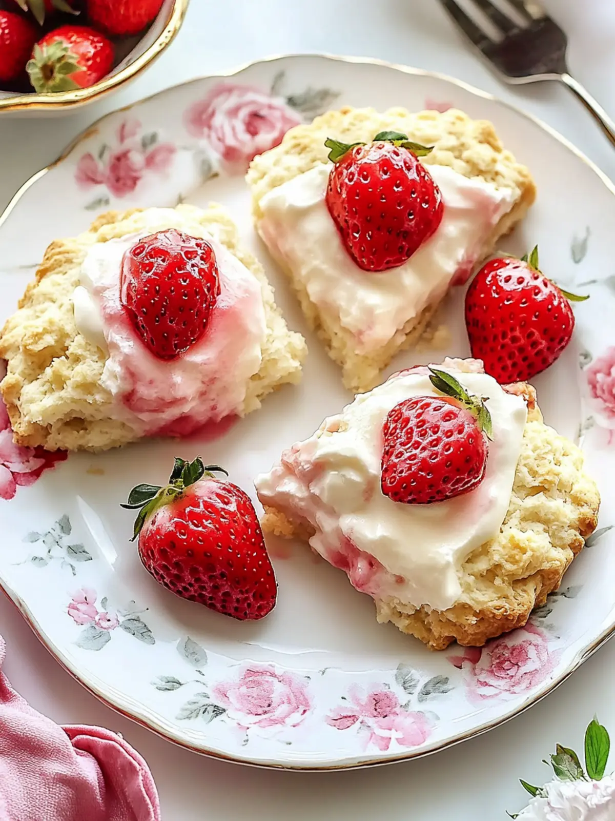 Sweet Strawberries and Cream Scones for Your Perfect Brunch! 4 Strawberries and Cream Scones