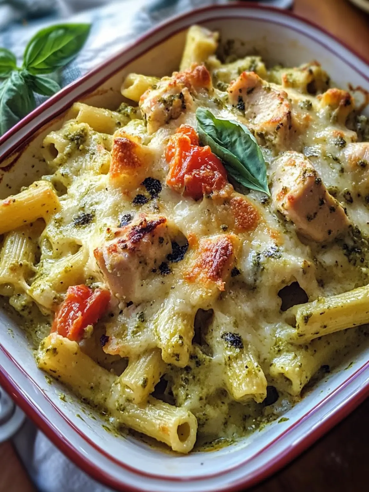 Mouthwatering Creamy Pesto Chicken Pasta Bake for Cozy Nights 4 Creamy Pesto Chicken Pasta Bake