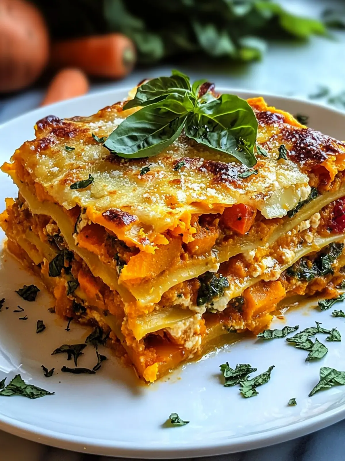 Heavenly Layered Sweet Potato Butternut Squash Carrot Lasagna 3 Layered Sweet Potato Butternut Squash Carrot Lasagna