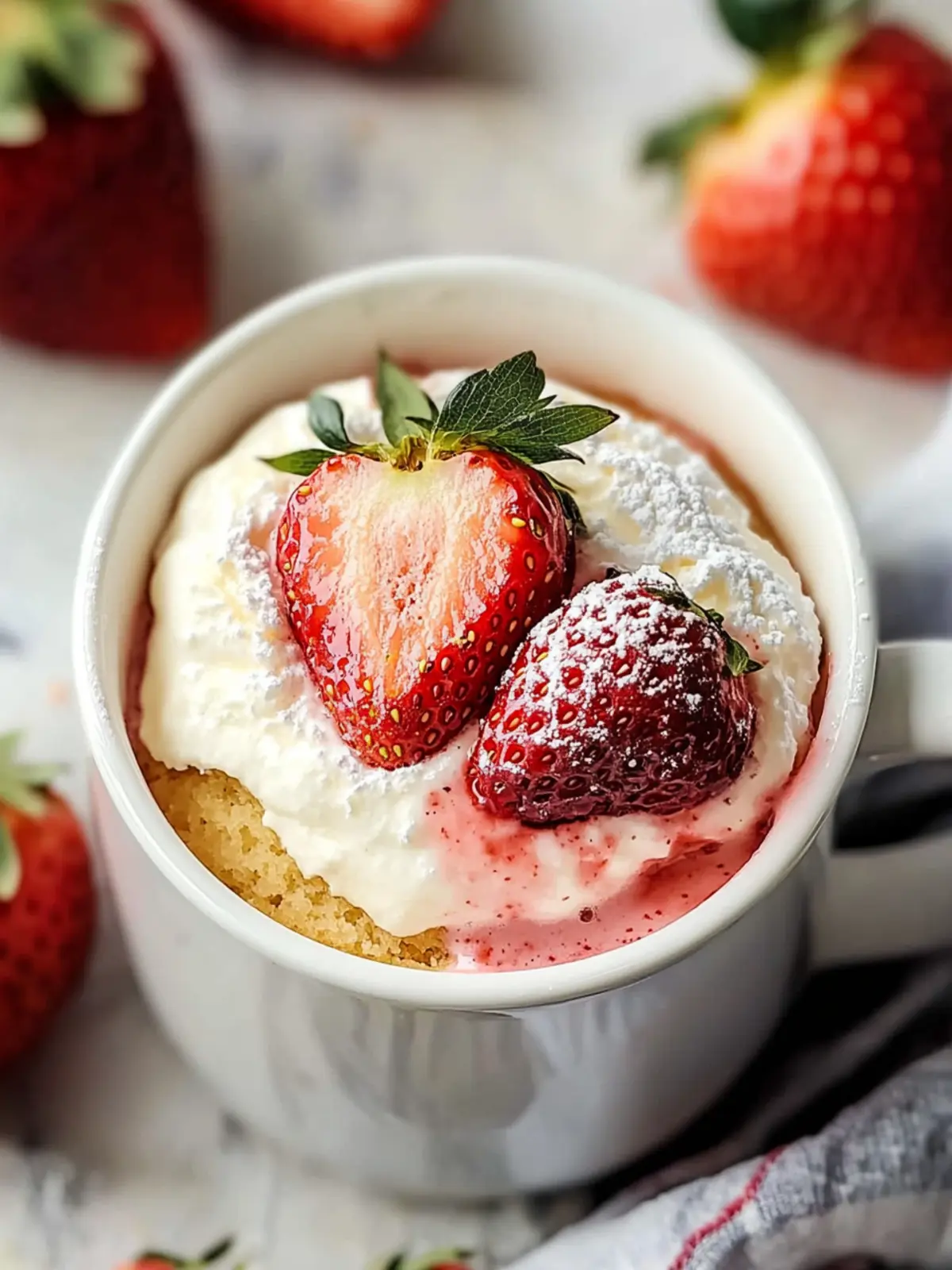 Easy Strawberry Mug Cake: Quick Dessert in Just 10 Minutes 4 Strawberry Mug Cake