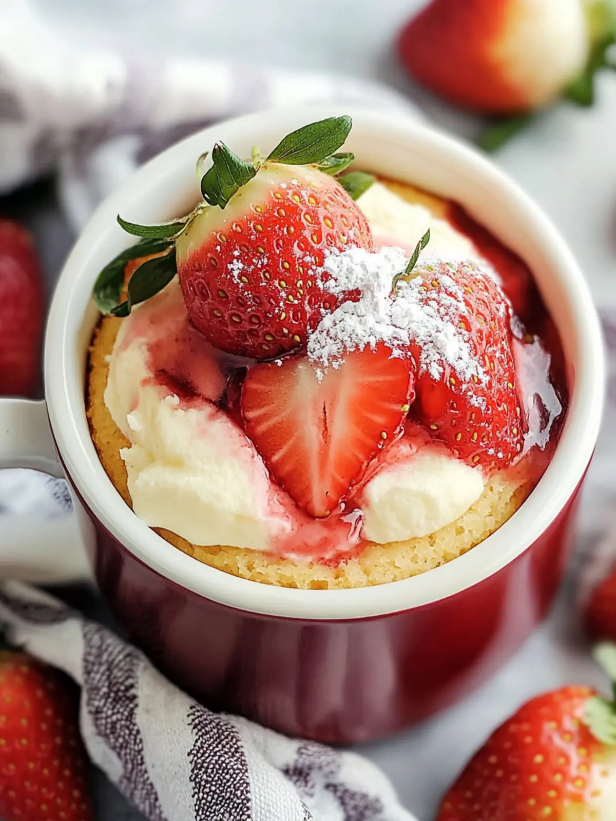 Easy Strawberry Mug Cake: Quick Dessert in Just 10 Minutes 2 Strawberry Mug Cake