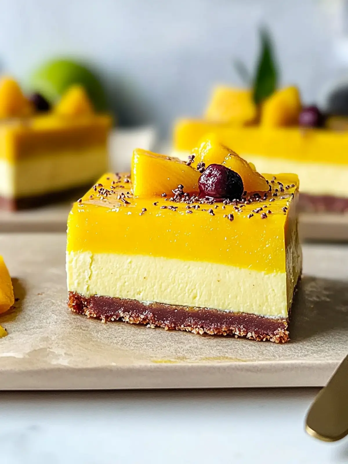 Delicious Vegan Mango Cheesecake Bars for Guilt-Free Indulgence 5 Vegan Mango Cheesecake Bars