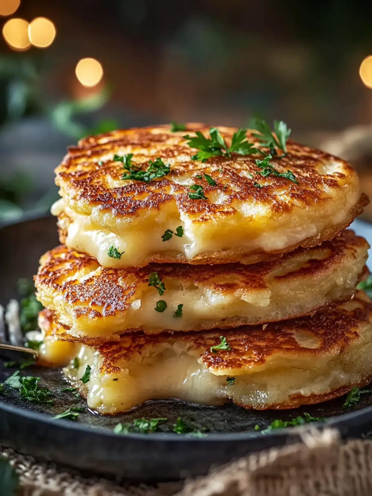 Crispy Potato Cheese Pancakes with an Italian Twist 3 Crispy Potato Cheese Pancakes