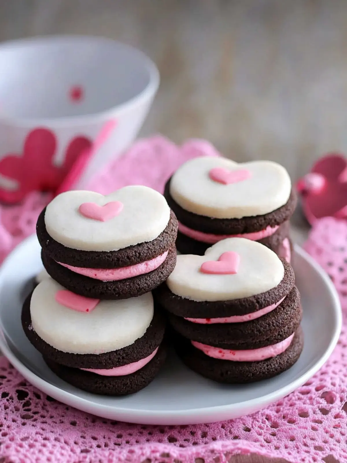 Delicious Valentine's Sandwich Cookies with Creamy Buttercream 4 Valentine Sandwich Cookies