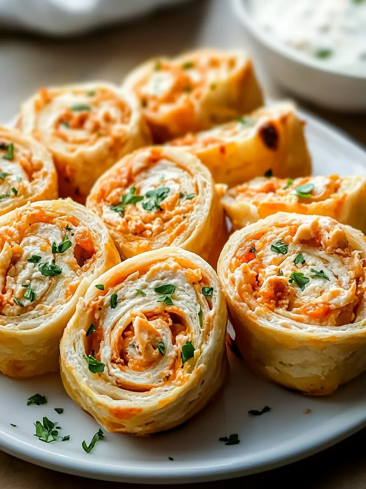 Buffalo Chicken Ranch Pinwheels: Your New Favorite Snack! 4 Buffalo Chicken Ranch Pinwheels