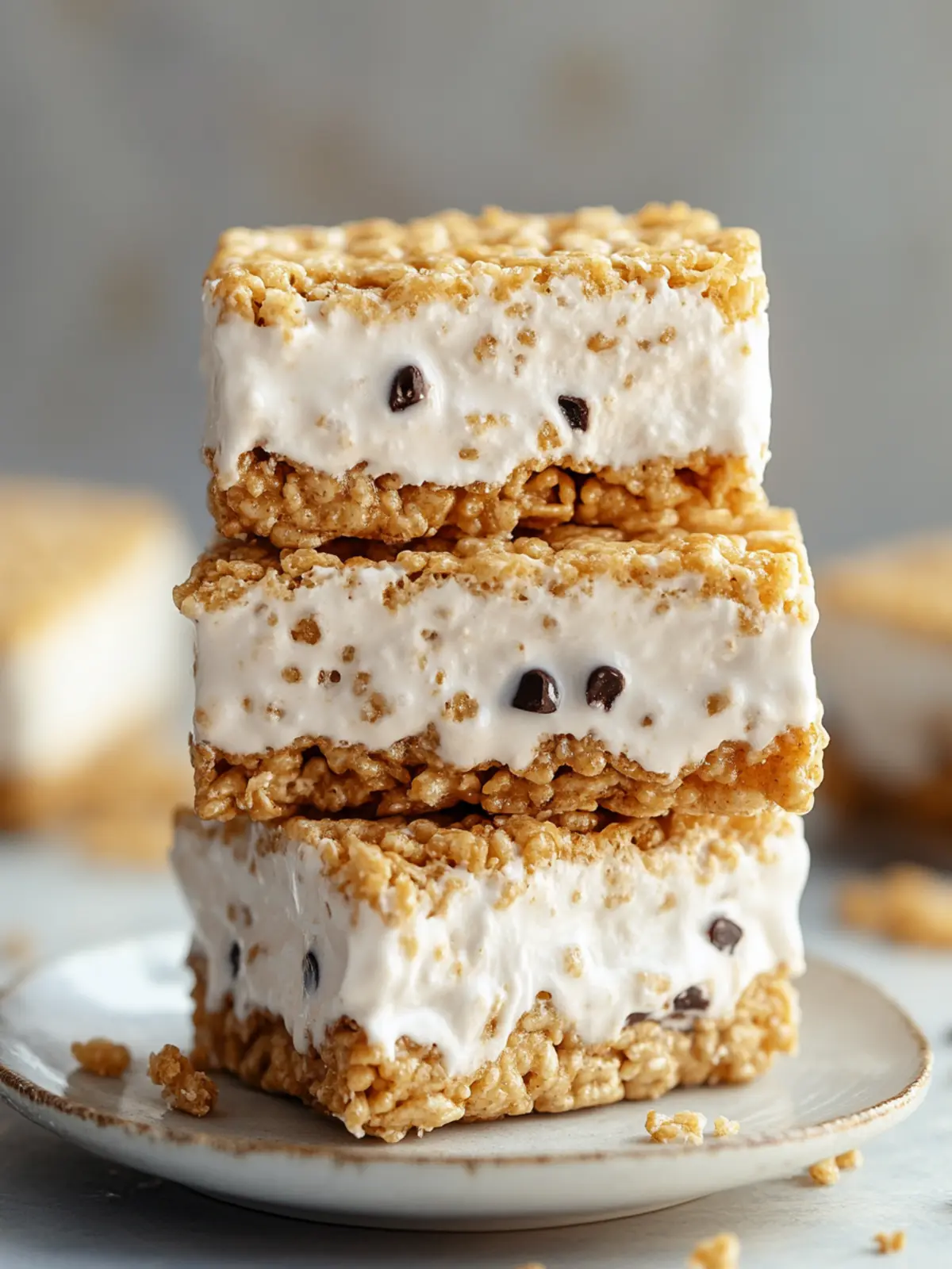 PB Rice Krispie Ice Cream Sandwiches: Easy Nostalgic Treats 2 PB Rice Krispie Ice Cream Sandwiches