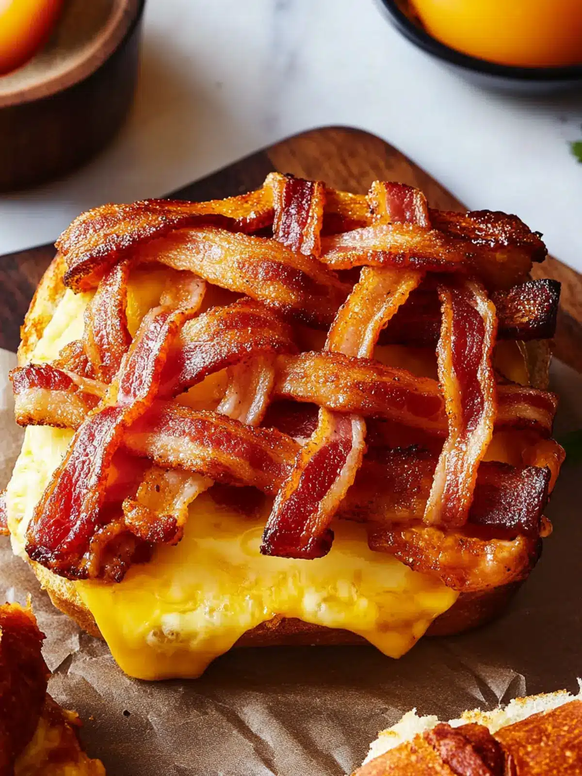 Savor the Day with a Quirky Bacon Weave Breakfast Sandwich 2 Bacon Weave Breakfast Sandwich
