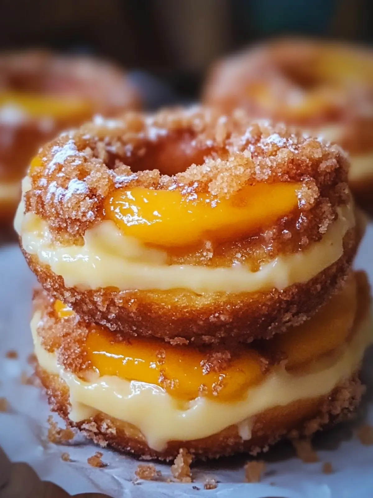 Classic Peach Cobbler Cheesecake Donuts to Delight Your Day 3 Classic Peach Cobbler Cheesecake Donuts
