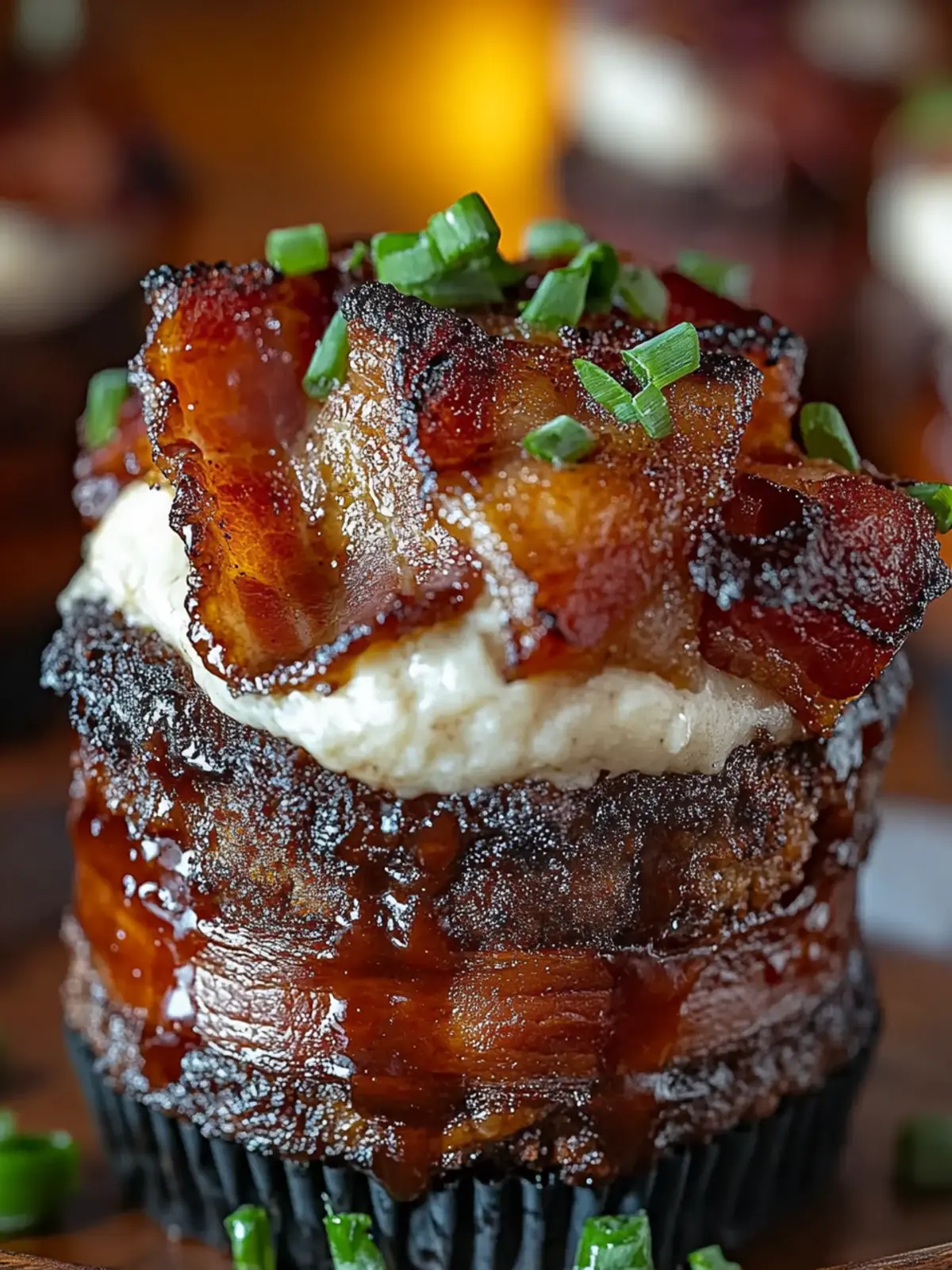 Smoky Bourbon BBQ Beef Bacon-Wrapped Meatloaf Cupcakes Bliss 3 Smoky Bourbon BBQ Beef Bacon-Wrapped Meatloaf Cupcakes