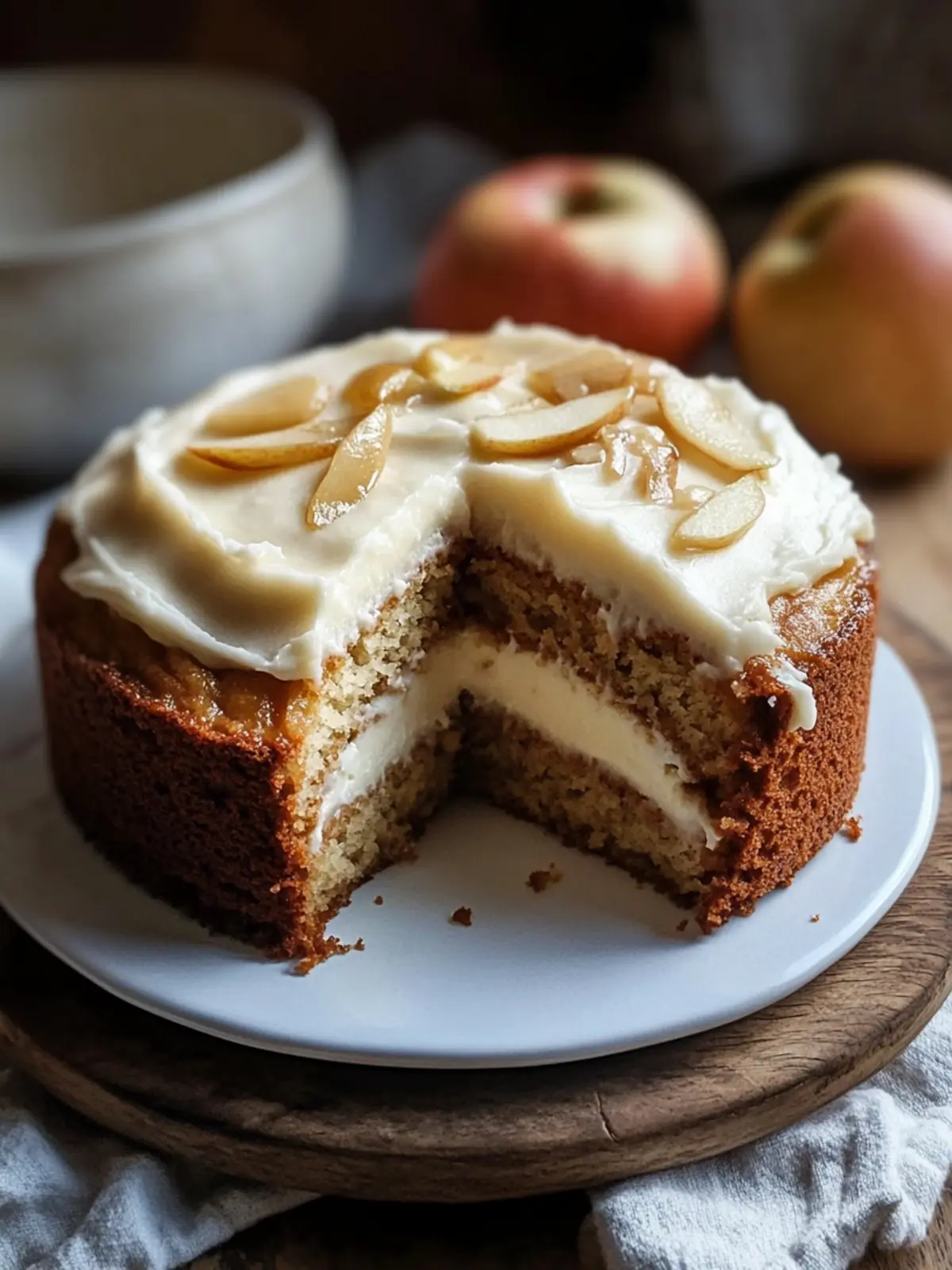Delicious Fresh Apple Cake with Cream Cheese Frosting Magic 3 Fresh Apple Cake with Cream Cheese Frosting
