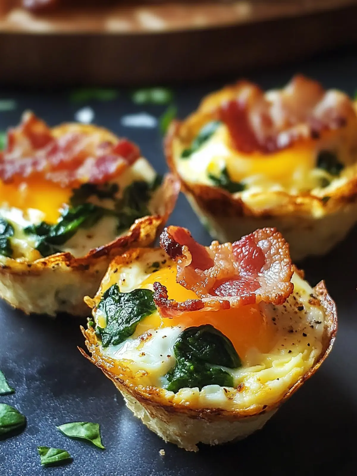 Savory Egg Bite Cups with Spinach Bacon for Busy Mornings 2 Egg bite cups with spinach bacon