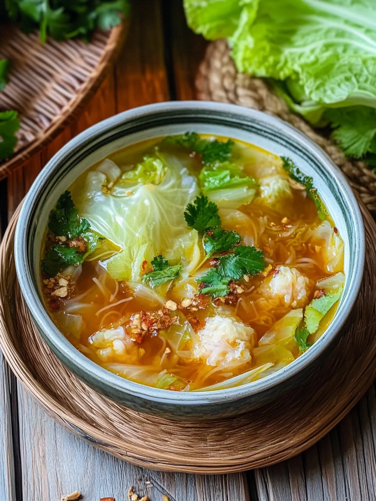 Delicious Thai Cabbage Soup with Flavorful Pork Meatballs 2 Thai Cabbage Soup