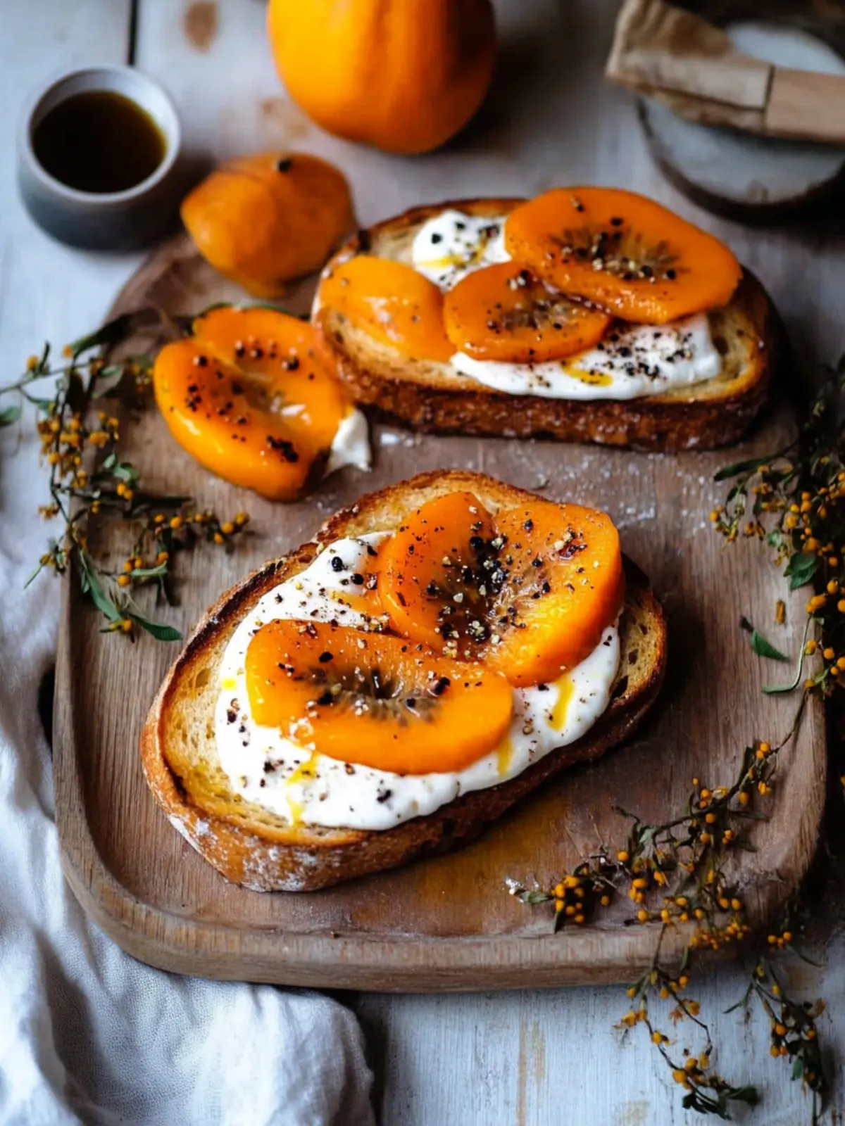 Crispy Persimmon Toast: A Fresh Twist on Breakfast Toast 3 Persimmon Toast