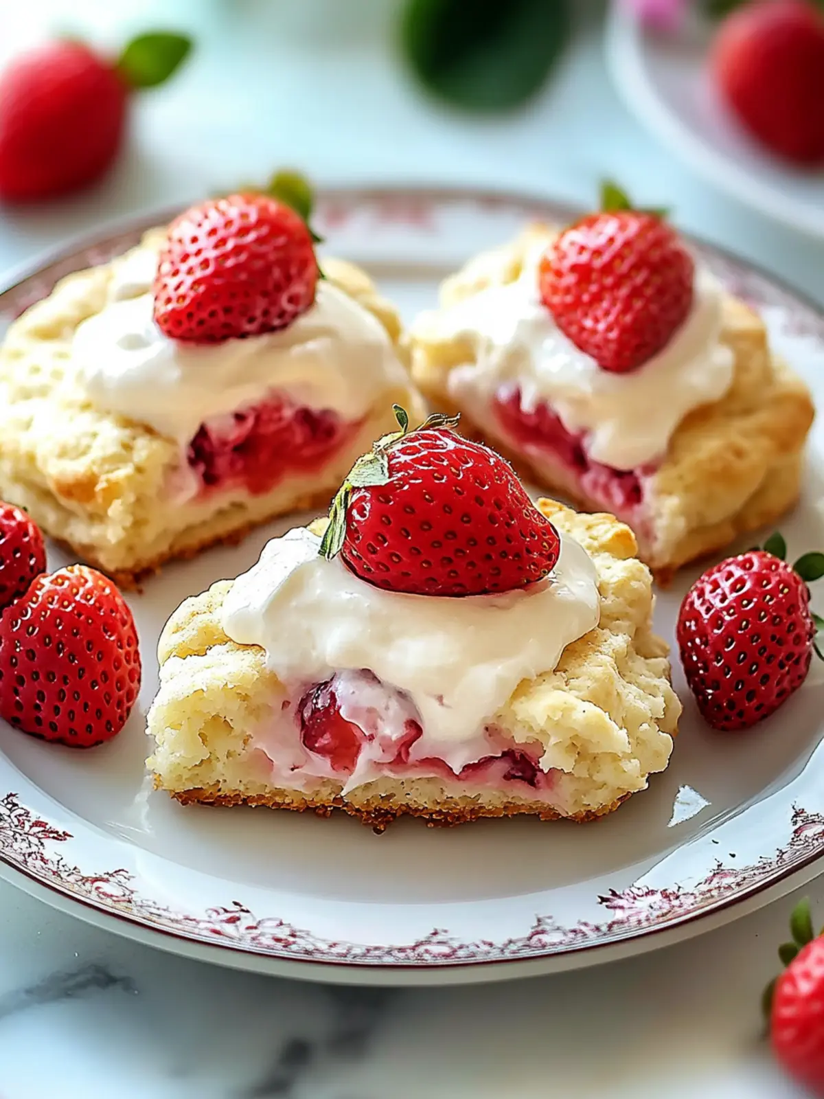 Sweet Strawberries and Cream Scones for Your Perfect Brunch! 3 Strawberries and Cream Scones