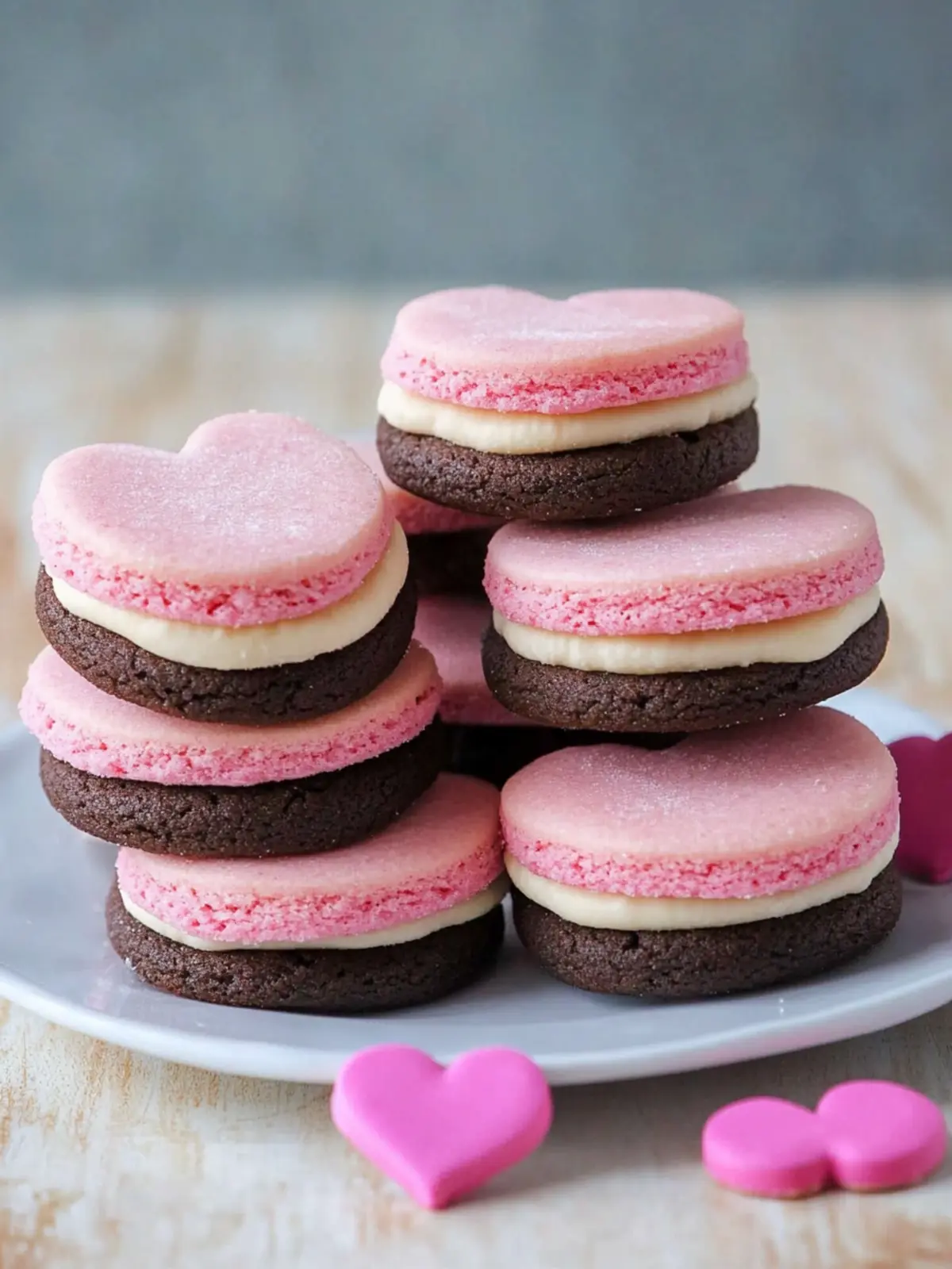 Delicious Valentine's Sandwich Cookies with Creamy Buttercream 2 Valentine Sandwich Cookies