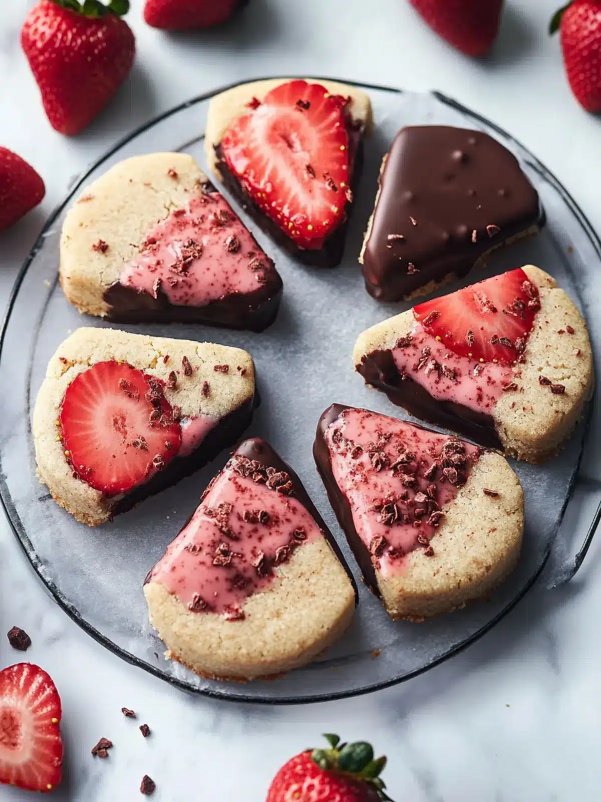 Melt-in-Your-Mouth Chocolate Dipped Strawberry Shortbread Cookies 5 Chocolate Dipped Strawberry Shortbread Cookies