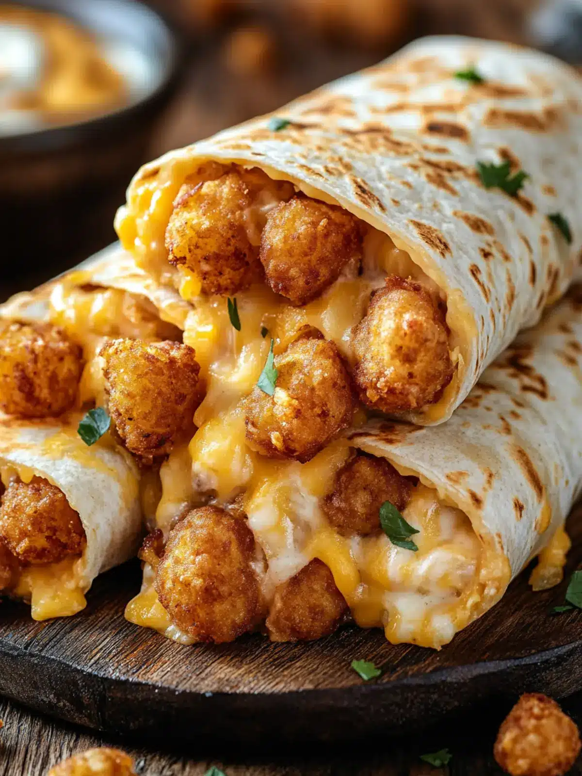 Cheesy Potato Burritos with Crispy Tater Tots for Ultimate Comfort 5 Cheesy Potato Burritos with Crispy Tater Tots