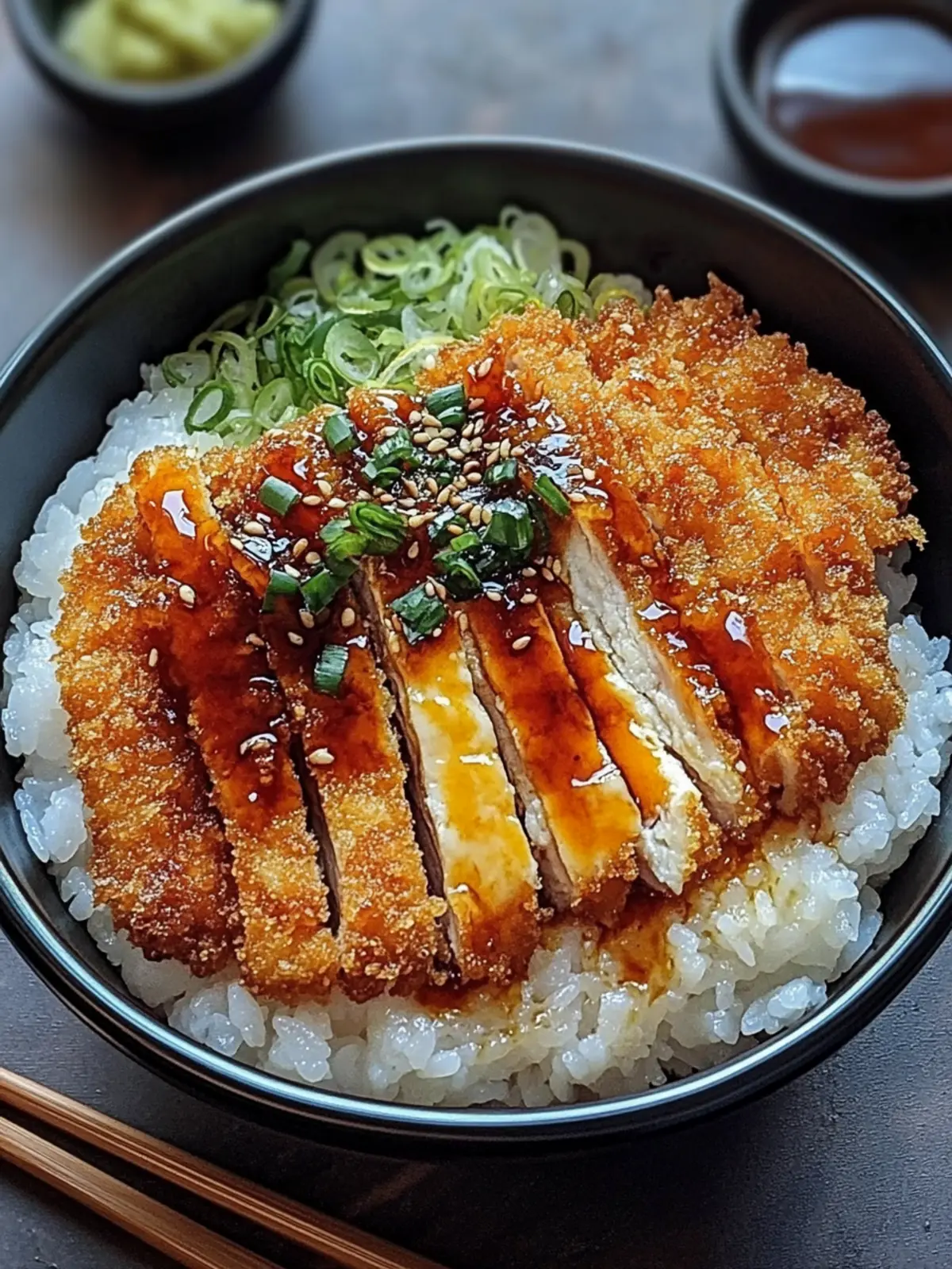 Savory Japanese Katsu Bowls With Tonkatsu Sauce You'll Love 2 Japanese Katsu Bowls With Tonkatsu Sauce
