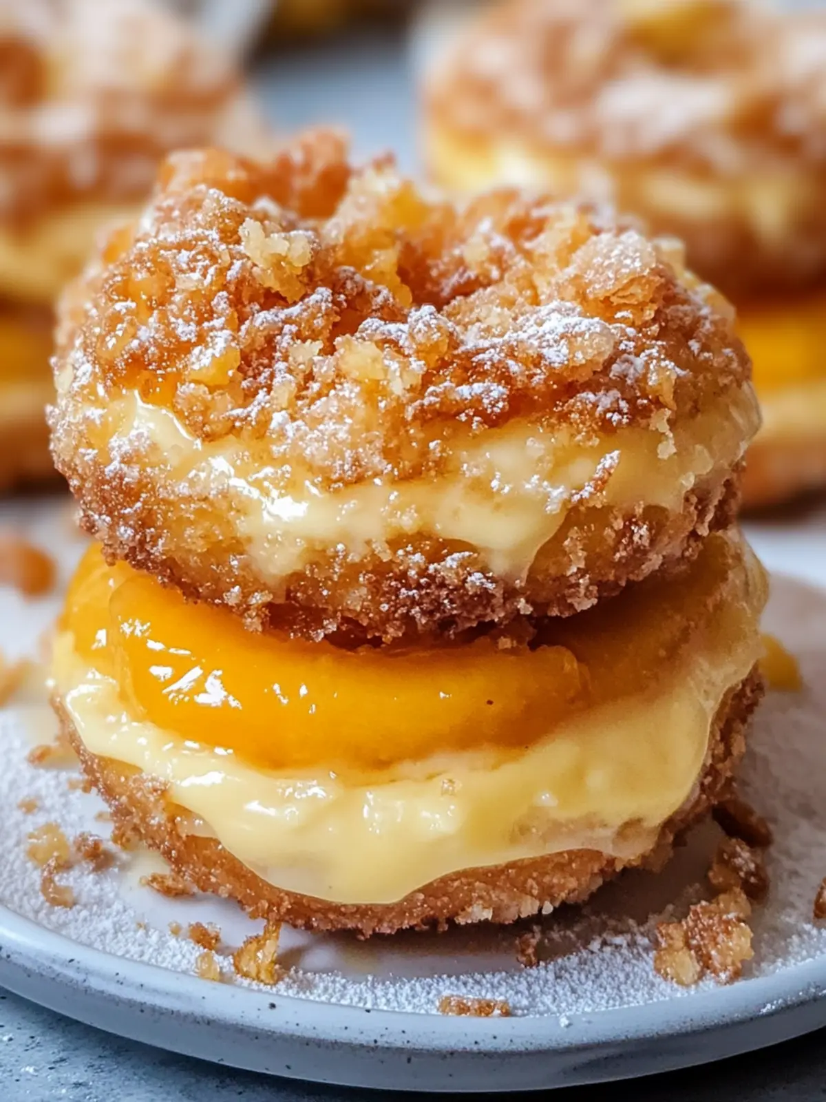 Classic Peach Cobbler Cheesecake Donuts to Delight Your Day 4 Classic Peach Cobbler Cheesecake Donuts