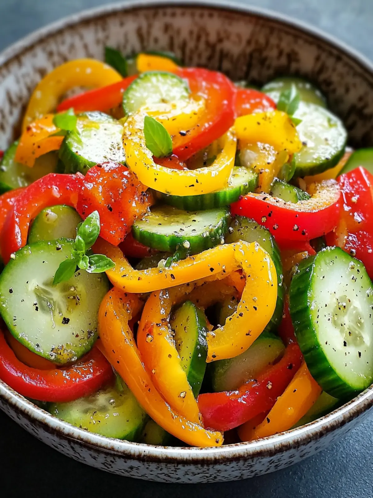Vibrant Cucumber & Bell Pepper Salad in Just 10 Minutes 3 Cucumber & Bell Pepper Salad