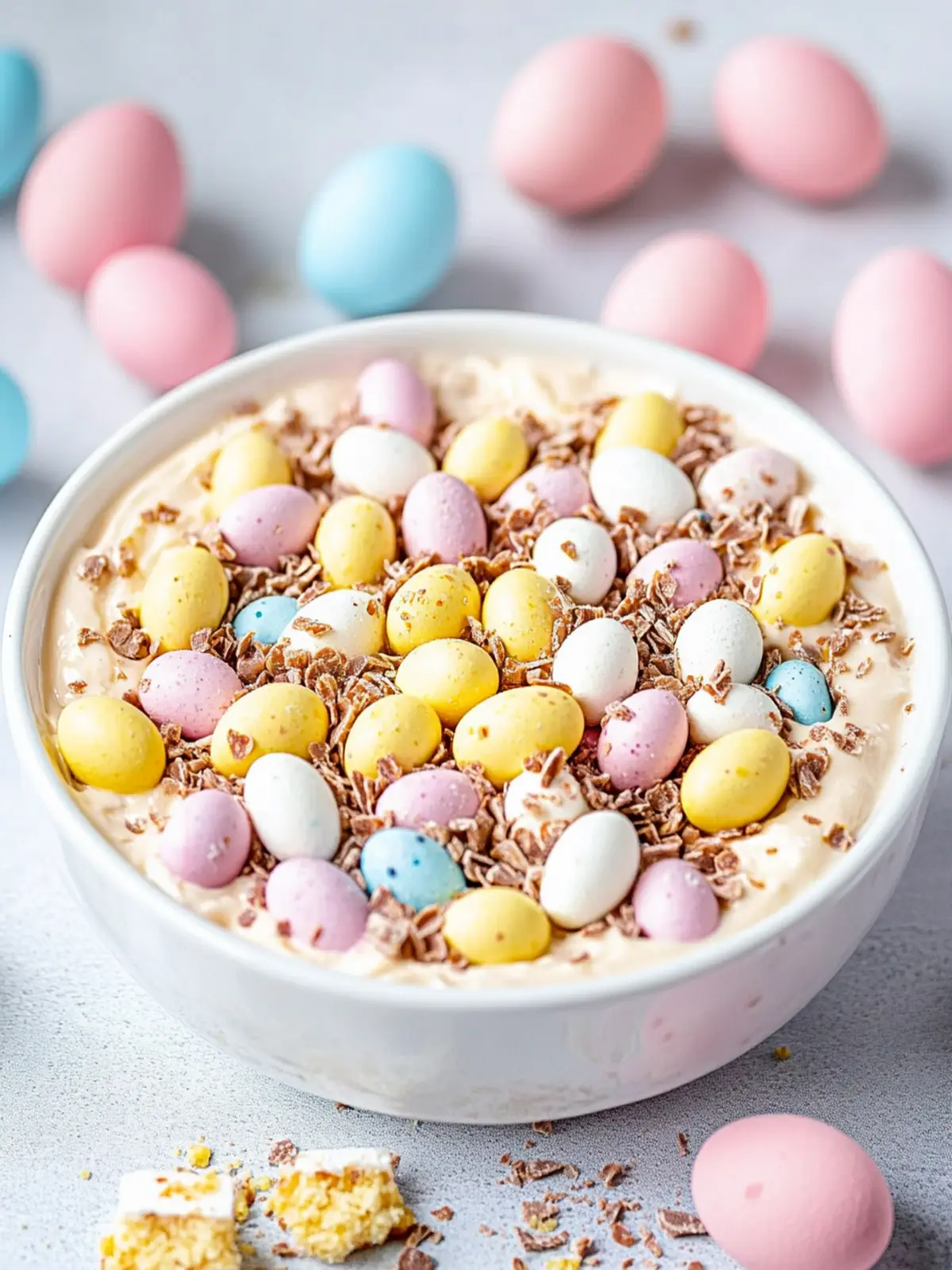 Indulge in Cadbury Mini Eggs Cheesecake Dip, No-Bake Bliss! 4 Cadbury Mini Eggs Cheesecake Dip