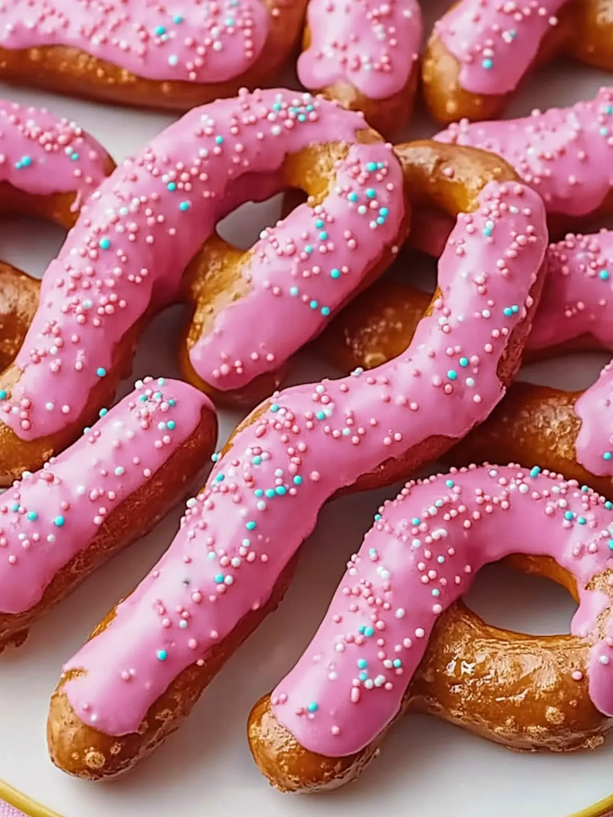Pink Sprinkled Pretzels for Colorful Fun and Sweet Delight 3 Pink Sprinkled Pretzels