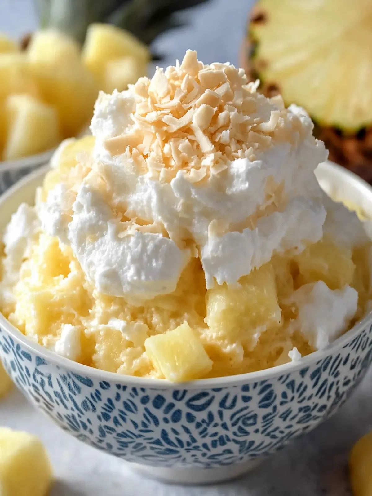 Hawaiian Pineapple Coconut Fluff: No-Bake Tropical Bliss! 3 Hawaiian Pineapple Coconut Fluff