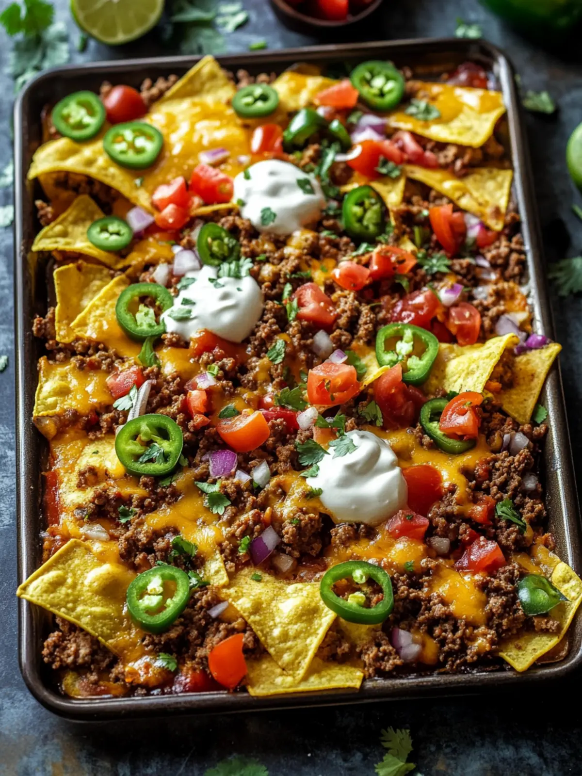 Ultimate Sheet Pan Nachos with Ground Beef for Game Day Fun 5 Sheet Pan Nachos Ground Beef