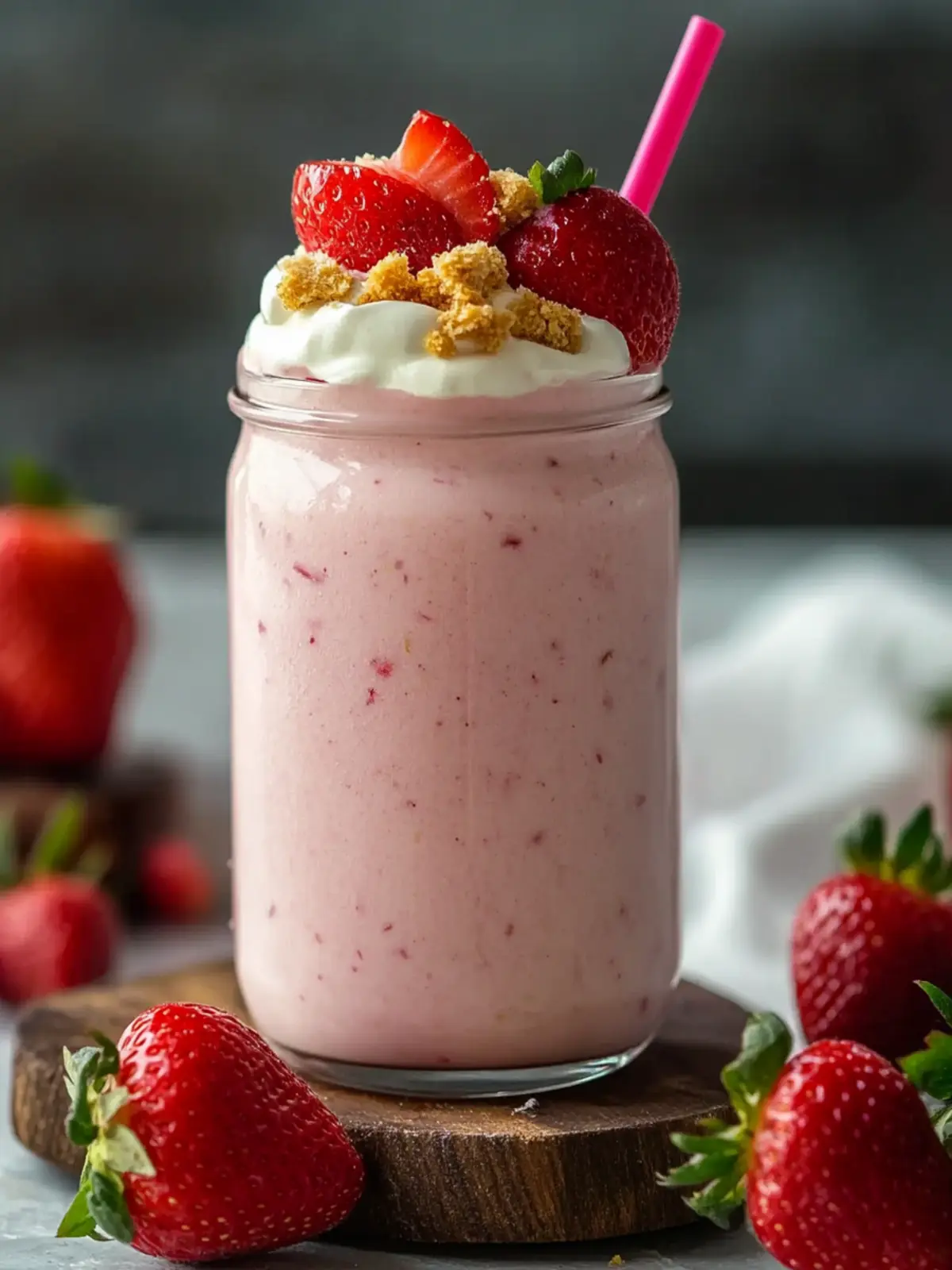Creamy Strawberry Cheesecake Protein Smoothie for a Power Boost 2 Strawberry Cheesecake Protein Smoothie