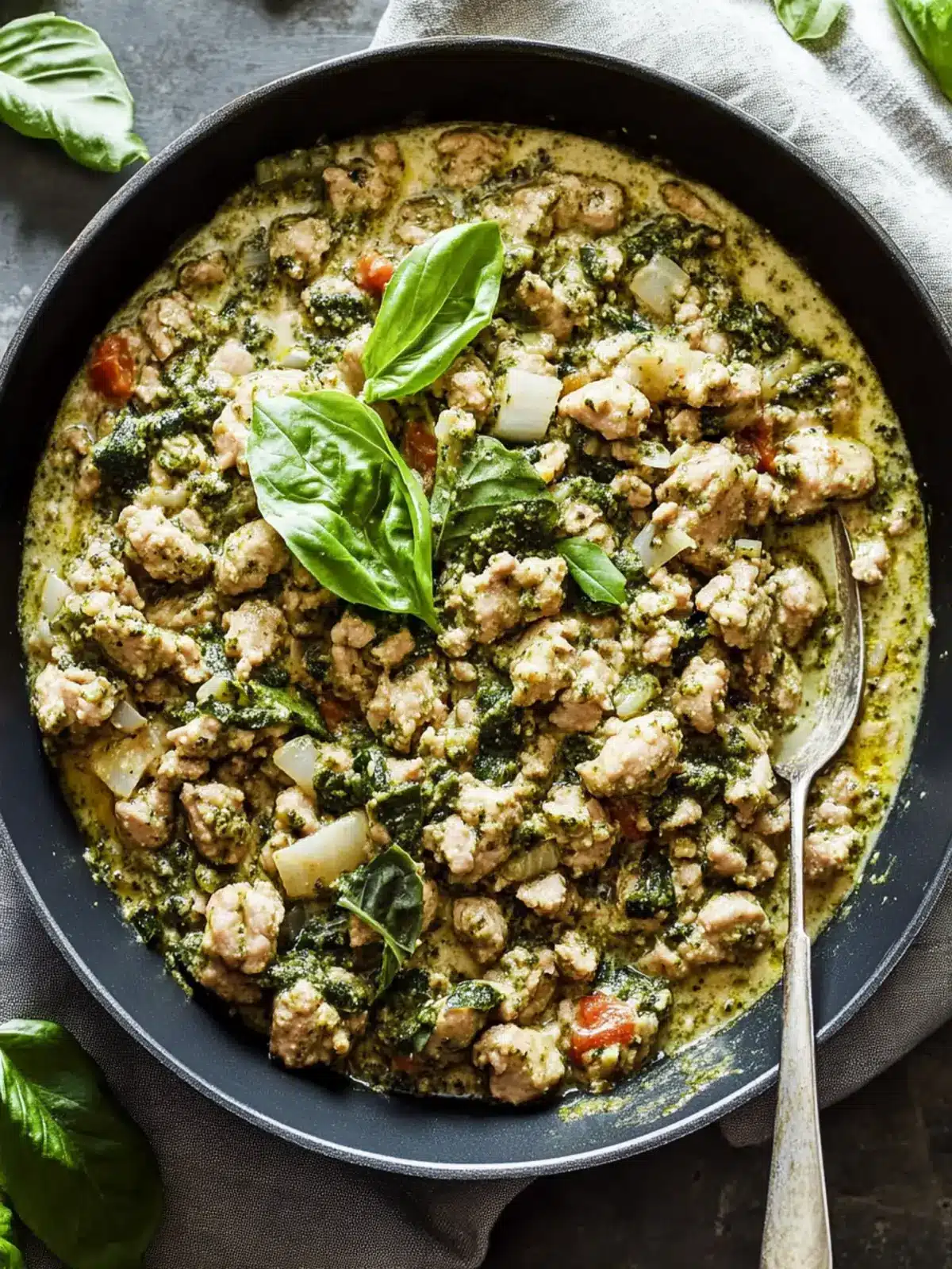 Creamy Pesto Ground Turkey Skillet: Your New Dinner Obsession 5 Creamy Pesto Ground Turkey Skillet r