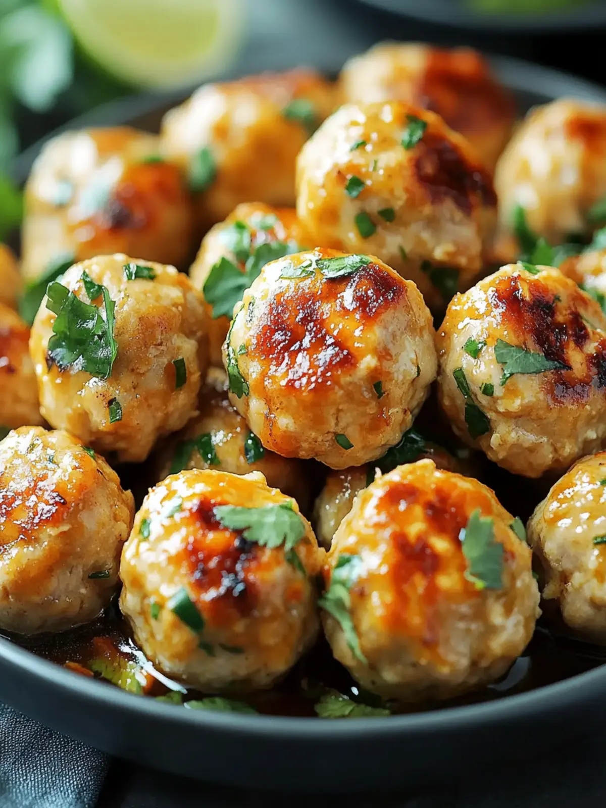 Savory Thai Baked Chicken Meatballs for Healthy Indulgence 2 Thai Baked Chicken Meatballs
