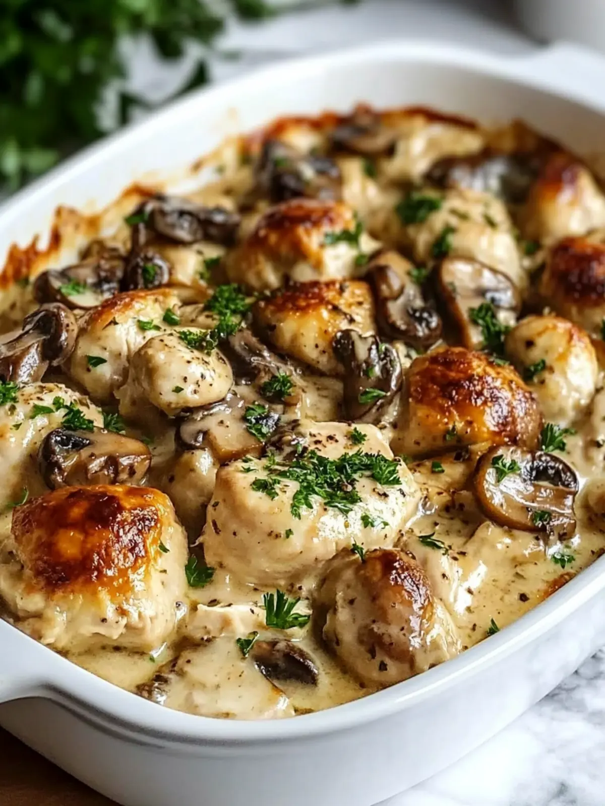 Keto Garlic Mushroom Chicken Casserole for Comfort Food Lovers 3 Keto Garlic Mushroom Chicken Casserole