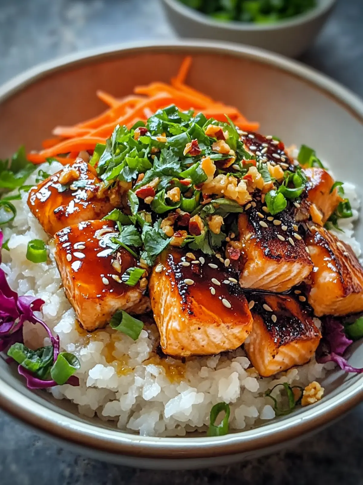 Spicy Honey Sriracha Salmon Bowl for a Quick, Flavorful Dinner 2 Honey Sriracha Salmon Bowl