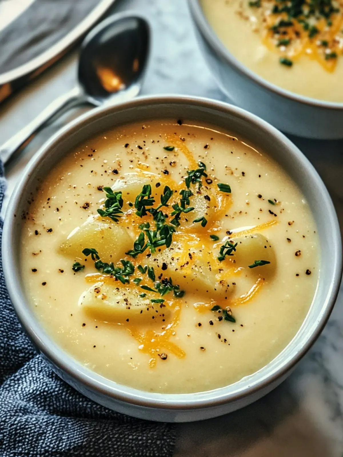 Creamy Cheddar Garlic Potato Soup for Cozy Nights In 3 Creamy Cheddar Garlic Potato Soup