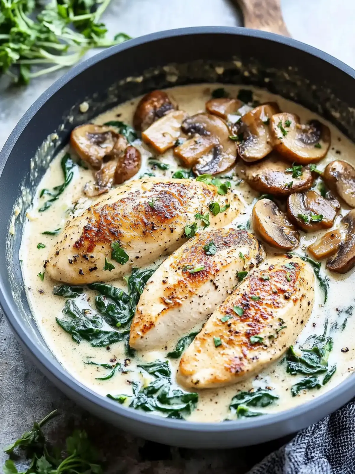 Creamy Spinach Mushroom Chicken for Heartwarming Family Dinners 3 Creamy Spinach Mushroom Chicken