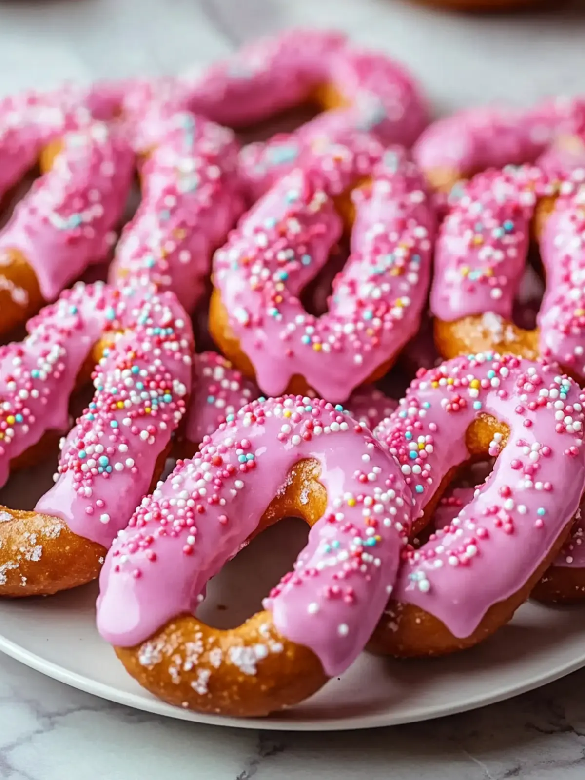 Pink Sprinkled Pretzels for Colorful Fun and Sweet Delight 5 Pink Sprinkled Pretzels