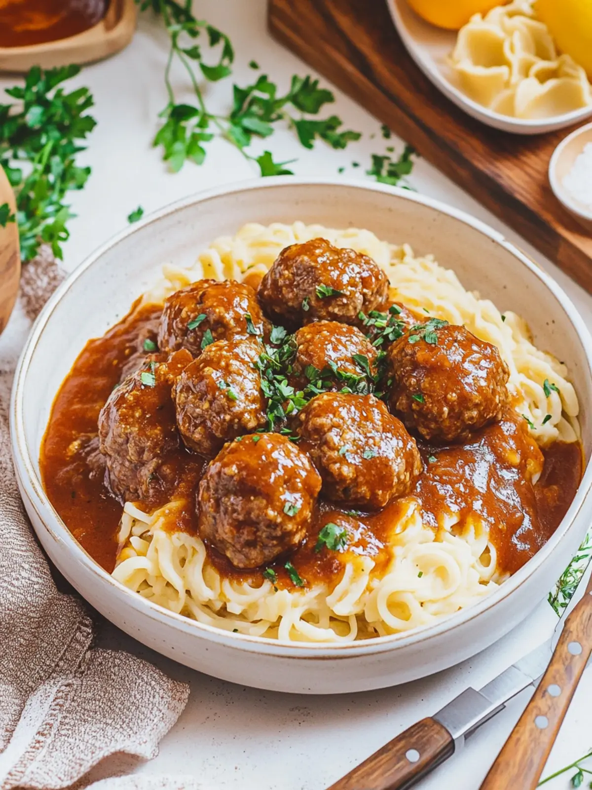 Savor Salisbury Steak Meatballs in Savory Mushroom Gravy 2 Salisbury Steak Meatballs