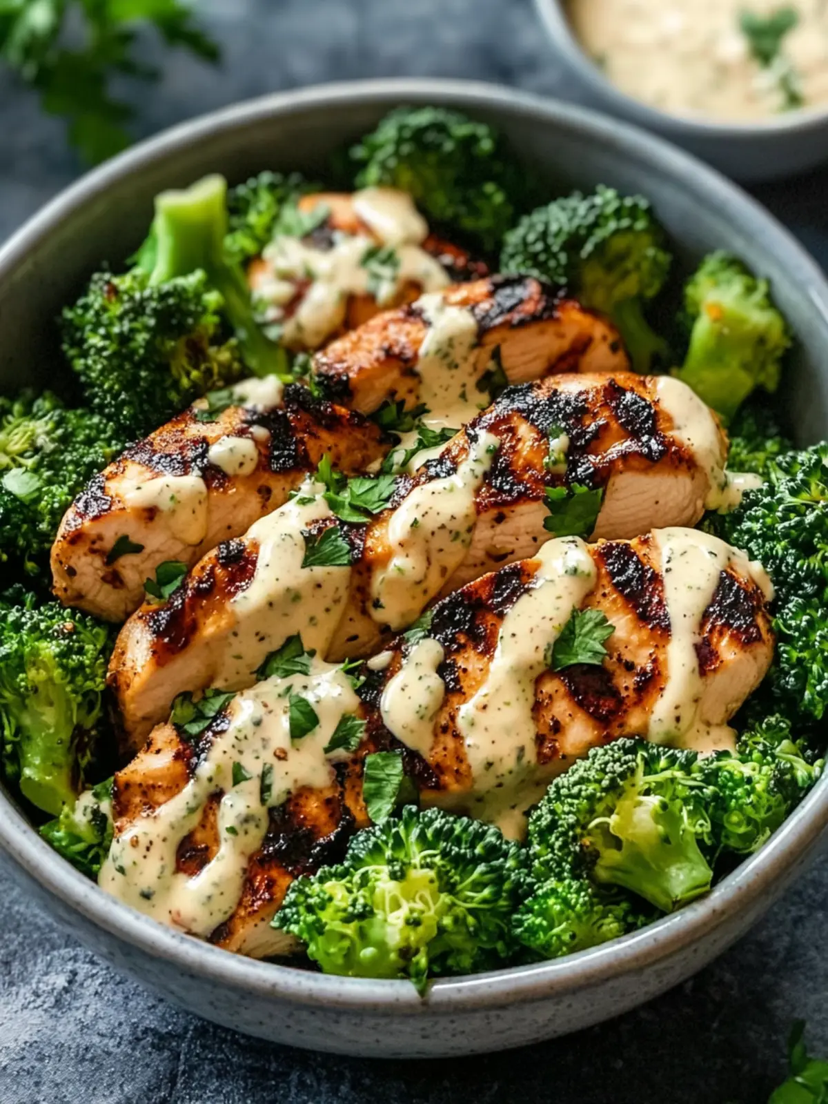 Grilled Chicken & Broccoli Bowls with Creamy Garlic Bliss 5 Grilled Chicken & Broccoli Bowls with Creamy Garlic Sauce