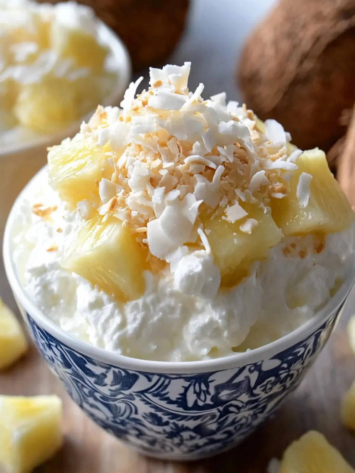 Hawaiian Pineapple Coconut Fluff: No-Bake Tropical Bliss! 2 Hawaiian Pineapple Coconut Fluff